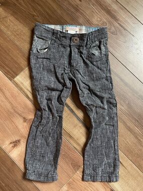 Linen blend Cavelle Kids Charcoal Heathered Pull-On Pants